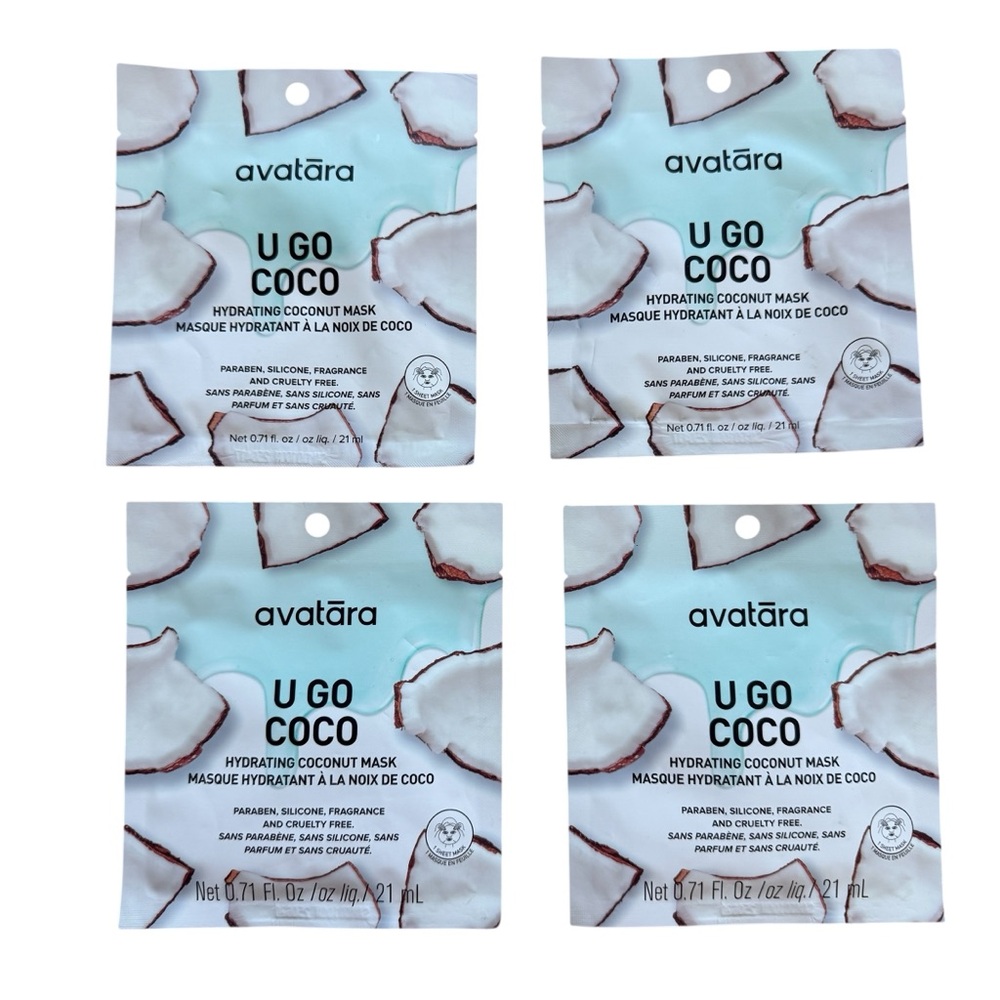 Avatara U Go Coco Hydrating Coconut Sheet Mask 4 Pack Vegan K Beauty Skincare